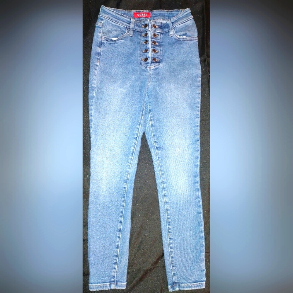 Guess HighRise Button Down Skinny Jeans